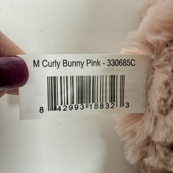 Walmart 10" Curly Haired Pink Bunny Rabbit Plush Soft Stuffed Animal Easter 2023 - Picture 5 of 6